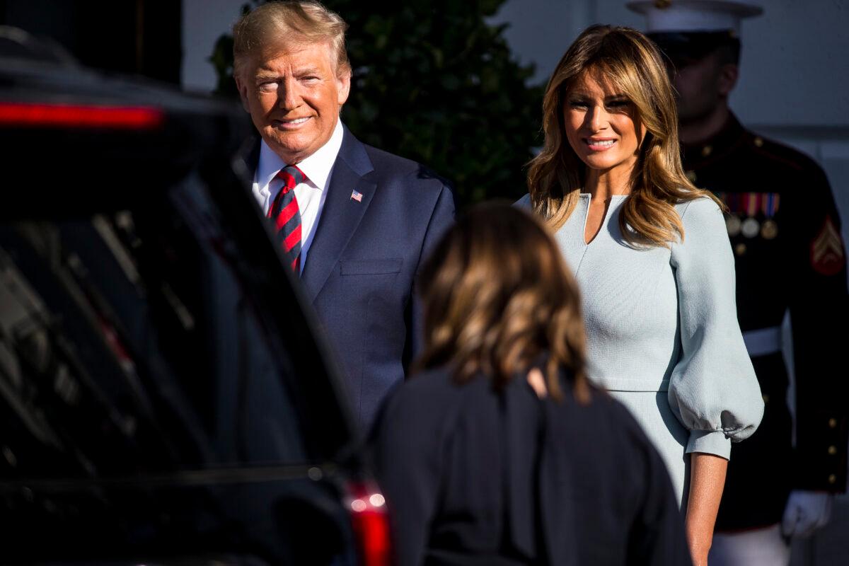 U.S. President Donald Trump and first lady Melania Trump welcome Australian Prime Minister Scott Morrison and his wife, Jennifer Morrison, during an official visit ceremony at the South Lawn of the White House September 20, 2019 in Washington, DC. Prime Minister Morrison will participate in an Oval Office meeting, a joint news conference, and a state dinner during his state visit in Washington. (Zach Gibson/Getty Images)