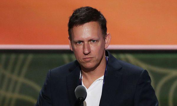 Peter Thiel, co-founder of PayPal, stands on stage prior to the start of the second day of the Republican National Convention at the Quicken Loans Arena in Cleveland, Ohio, on July 19, 2016. (Alex Wong/Getty Images)