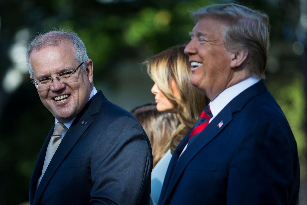 Australian Prime Minister Scott Morrison speaks during an official visit ceremony at the South Lawn of the White House in Washington, on Sept. 20, 2019. (Zach Gibson/Getty Images)