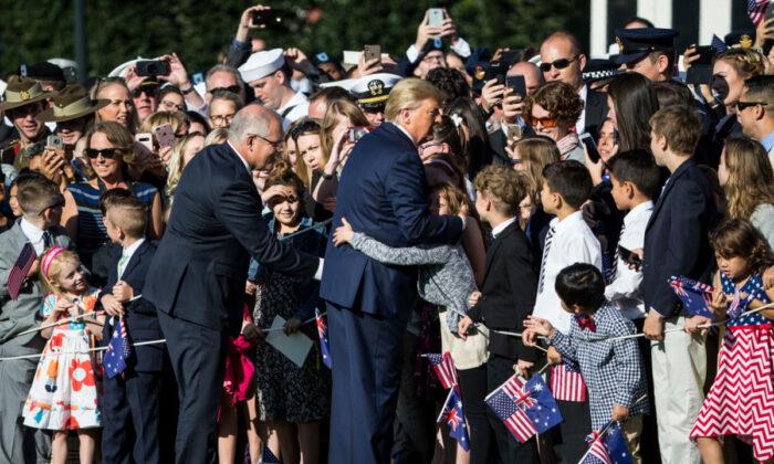 Children Hug Trump During Australian PM Welcoming Ceremony