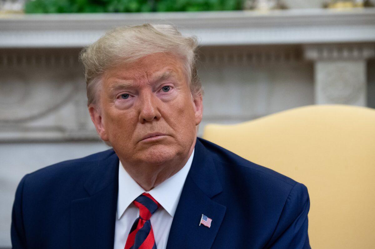 President Donald Trump speaks during a meeting with Australian Prime Minister Scott Morrison in the Oval Office in Washington on Sept. 20, 2019. (Saul Loeb/AFP/Getty Images)