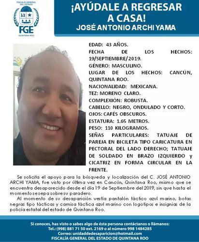 An alert for his disappearance. (Fiscalia General de Justicia del Estado)