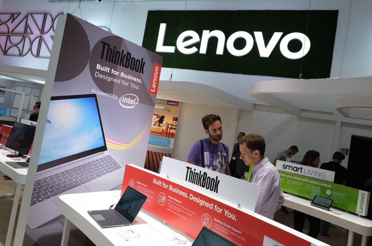 A visitor looks at new laptop computers on display at the Lenovo stand at the 2019 IFA home electronics and appliances trade fair in Berlin, Germany on September 06, 2019. (Sean Gallup/Getty Images)