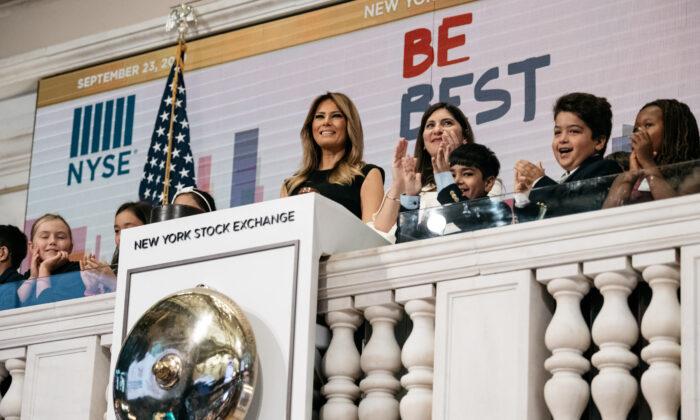First Lady Melania Trump Rings NY Stock Exchange Bell