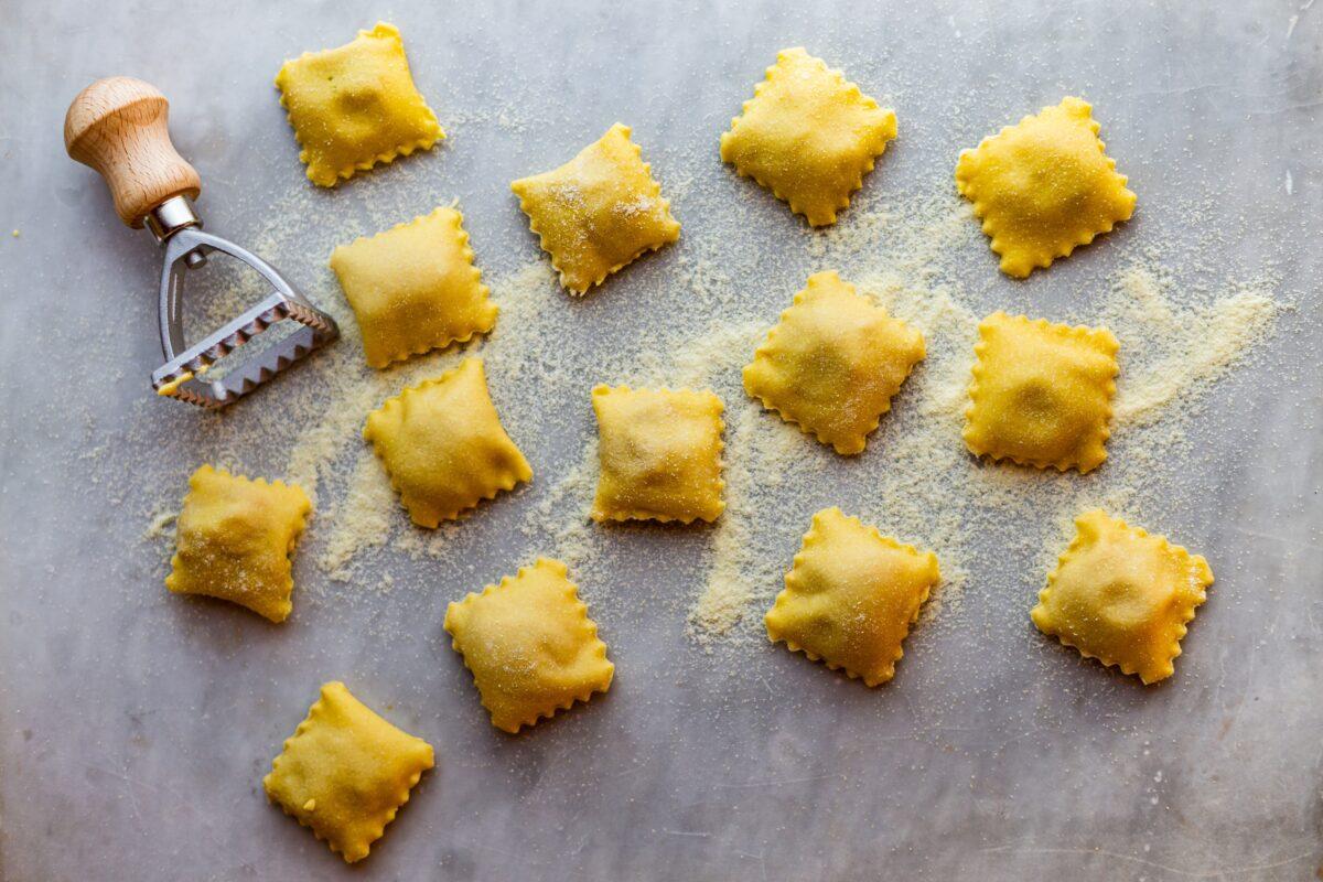 Use a scalloped pastry cutter or wheel to cut out your tortelli. (Giulia Scarpaleggia)