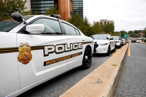 Montgomery County police vehicles in Rockville, Md., on Sept. 13, 2019. (Charlotte Cuthbertson/The Epoch Times) (Charlotte Cuthbertson/The Epoch Times)
