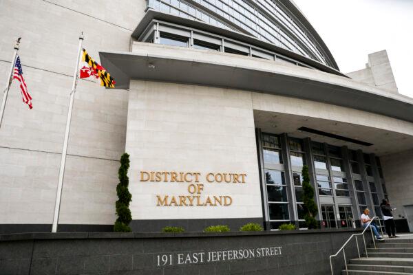 The District Court of Maryland building in Rockville, Montgomery County, Md., on Sept. 13, 2019. (Charlotte Cuthbertson/The Epoch Times)