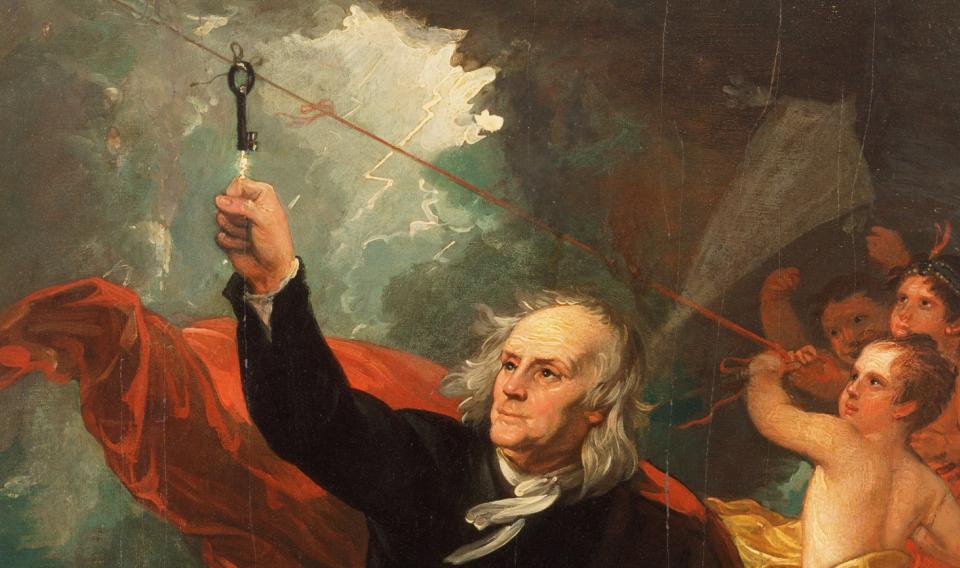 (<a href="https://commons.wikimedia.org/wiki/File:Benjamin_West,_English_(born_America)_-_Benjamin_Franklin_Drawing_Electricity_from_the_Sky_-_Google_Art_Project.jpg">Benjamin West</a>/Wikimedia Commons)