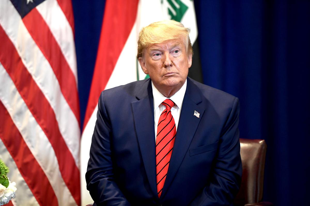 President Donald Trump attends a meeting with Iraqi Prime Minister Adil Abdul-Mahdi (not pictured) in New York on Sept. 24, 2019. (Saul Loeb/AFP/Getty Images)