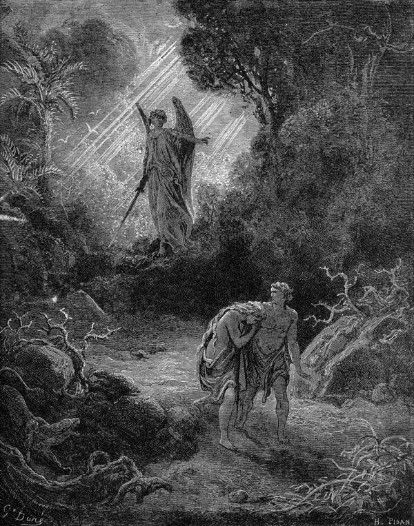 “The Expulsion of Adam and Eve from Paradise,” 1866, by Gustave Doré for “La Grande Bible de Tours.” (PD-US)