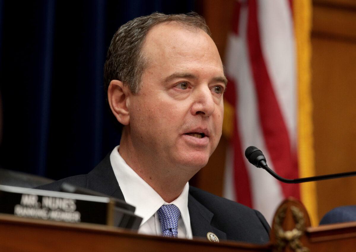 House Intelligence Committee chairman Rep. Adam Schiff (D-Calif.) delivers opening remarks at a hearing featuring Acting Director of National Intelligence Joseph Maguire on Capitol Hill in Washington on Sept. 26, 2019. (Alex Wong/Getty Images)