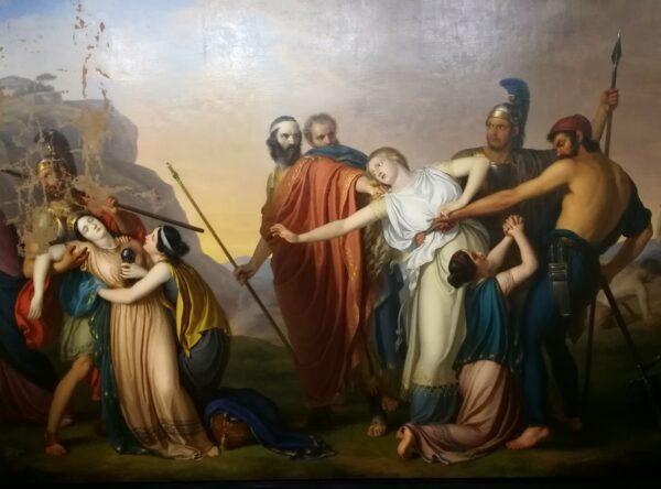 “Antigone Condemned to Death by Creon,” 1845, by Giuseppe Diotti. Oil on canvas. (Public Domain)
