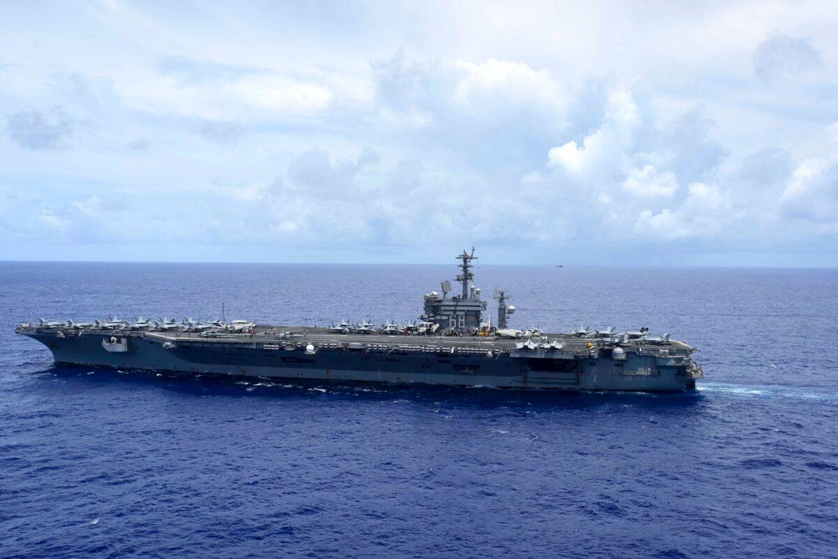 The aircraft carrier USS Nimitz transits the Pacific Ocean on June 28, 2017. (Navy photo by Petty Officer 3rd Class Weston A. Mohr)
