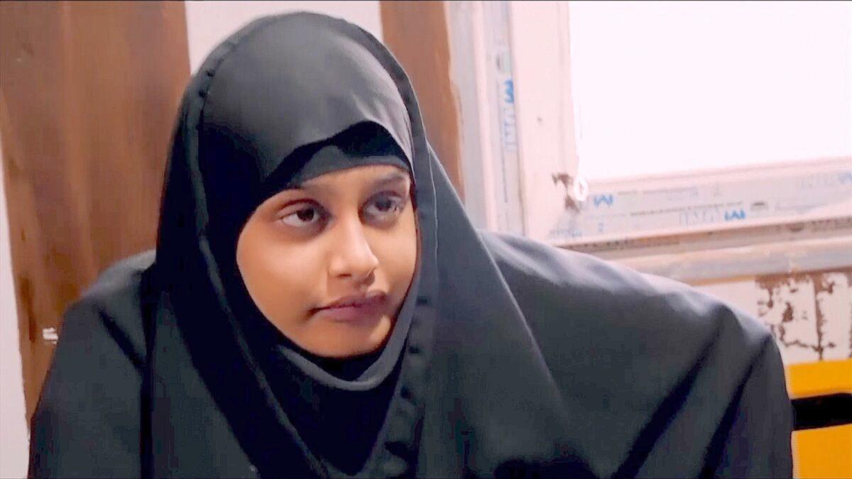 Shamima Begum being interviewed by Sky News in northern Syria on Feb. 17, 2019. The so-called ISIS bride has claimed she was radicalised both online and "between her circle of friends." (Reuters)