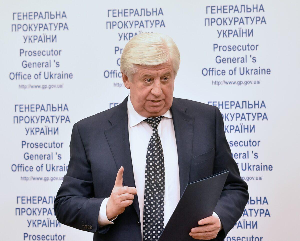 Now former Ukrainian prosecutor general Viktor Shokin holds a press conference in Kiev on Nov. 2, 2015. Shokin has claimed he was pressured to drop a probe into Burisma, a Ukrainian company that employed Joe Biden's son, Hunter. (Genya Savilov/AFP/Getty Images)