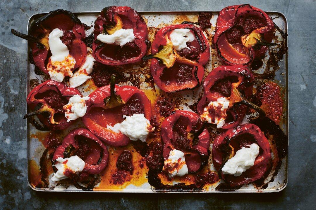 Roast Peppers With Burrata and ‘Nduja