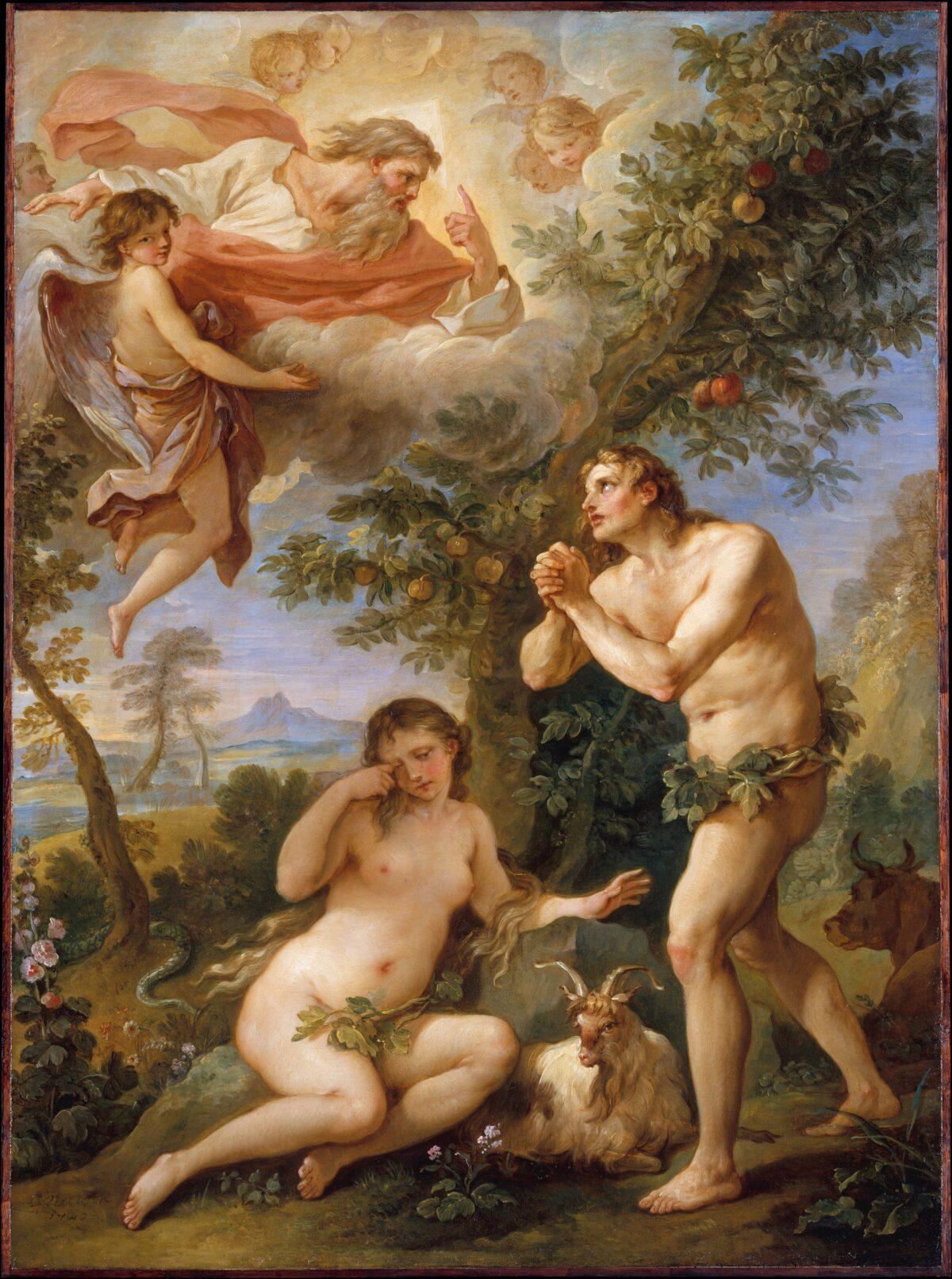 “The Rebuke of Adam and Eve,”1740, by Charles Joseph Natoire. The Metropolitan Museum of Art. (Public Domain)