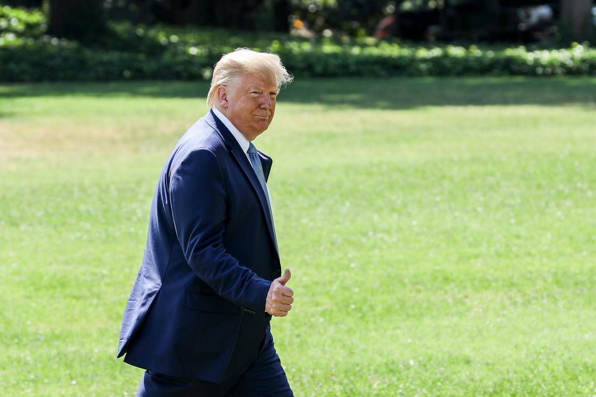 President Donald Trump arrives at the White House in Washington, on Oct. 4, 2019. (Charlotte Cuthbertson/The Epoch Times)
