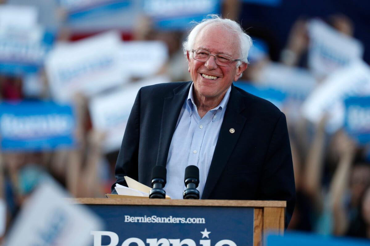 Democratic presidential candidate Sen. Bernie Sanders (I-Vt.) speaks during a rally at a campaign stop in Denver on Sept. 9, 2019. (AP Photo/David Zalubowski, File)