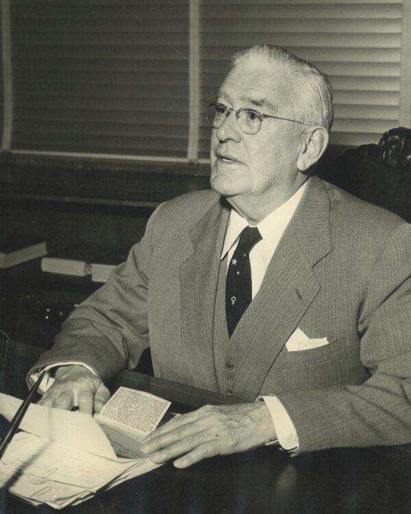 Joseph I. Breen in the 1950s, working at the Production Code Administration. (Courtesy of Tiffany Brannan)