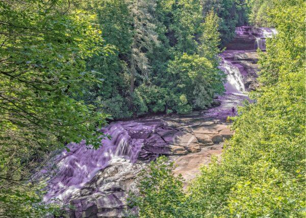 Triple Falls was featured in the movie "Last of The Mohicans." It has three cascades with a total drop of 120 feet. (Fred J. Eckert)