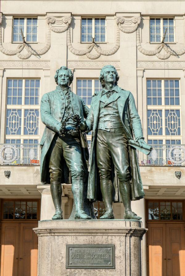 Monument to Goethe and Schiller before the National Theater in Weimar. (Shutterstock)