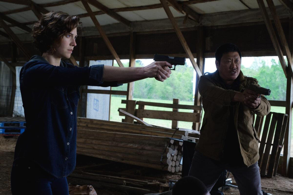 Mary Elizabeth Winstead and Benedict Wong in “Gemini Man.” (Paramount Pictures/ Skydance/Jerry Bruckheimer Films)
