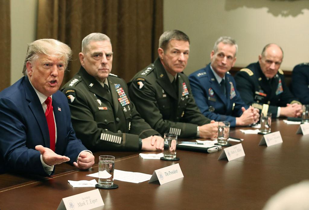 President Donald Trump speaks after getting a briefing from senior military leaders in the Cabinet Room at the White House on Oct. 7, 2019 in Washington, DC. Trump spoke about the pull-out of U.S troops in northeastern Syria. (Mark Wilson/Getty Images)