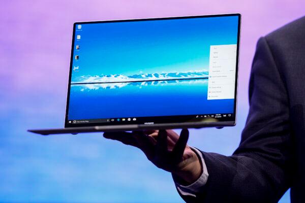 Huawei CEO Richard Yu gives a press conference to present the new Huawei MateBook X pro laptop in Barcelona, on Feb. 25, 2018. (Josep Lago/AFP/Getty Images)