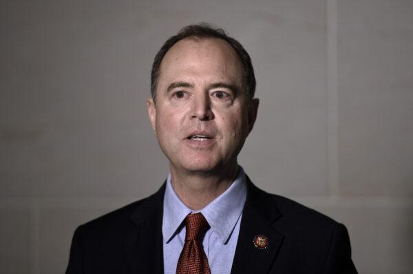 Adam Schiff (D-Calif.), chairman of the House Intelligence Committee, speaks to the media before a closed-door meeting regarding the ongoing impeachment inquiry against President Donald Trump at the U.S. Capitol in Washington on Oct. 8, 2019. (Photo by Olivier Douliery/AFP via Getty Images)