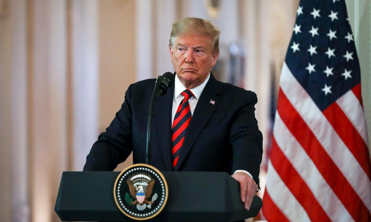 President Donald Trump at a press conference in the East Room of the White House in Washington on Sept. 20, 2019. (Charlotte Cuthbertson/The Epoch Times)