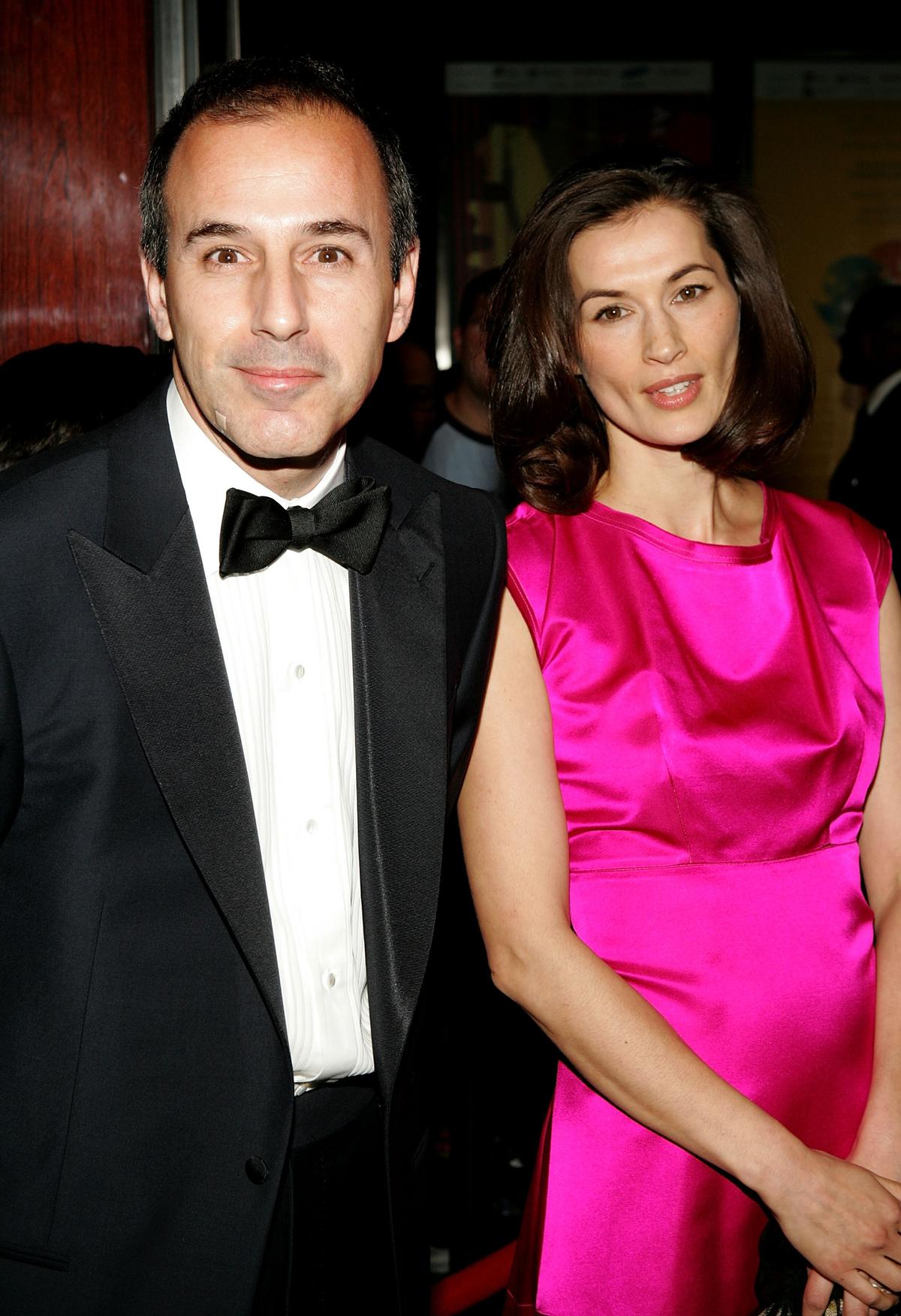 NBC "Today" show host Matt Lauer and wife Annette Roque arrive for Time Magazine Celebrates New "Time 100" list of Most Influential People In The World at the Time Warner Center on April 19, 2005 in New York City. (Photo by Paul Hawthorne/Getty Images)