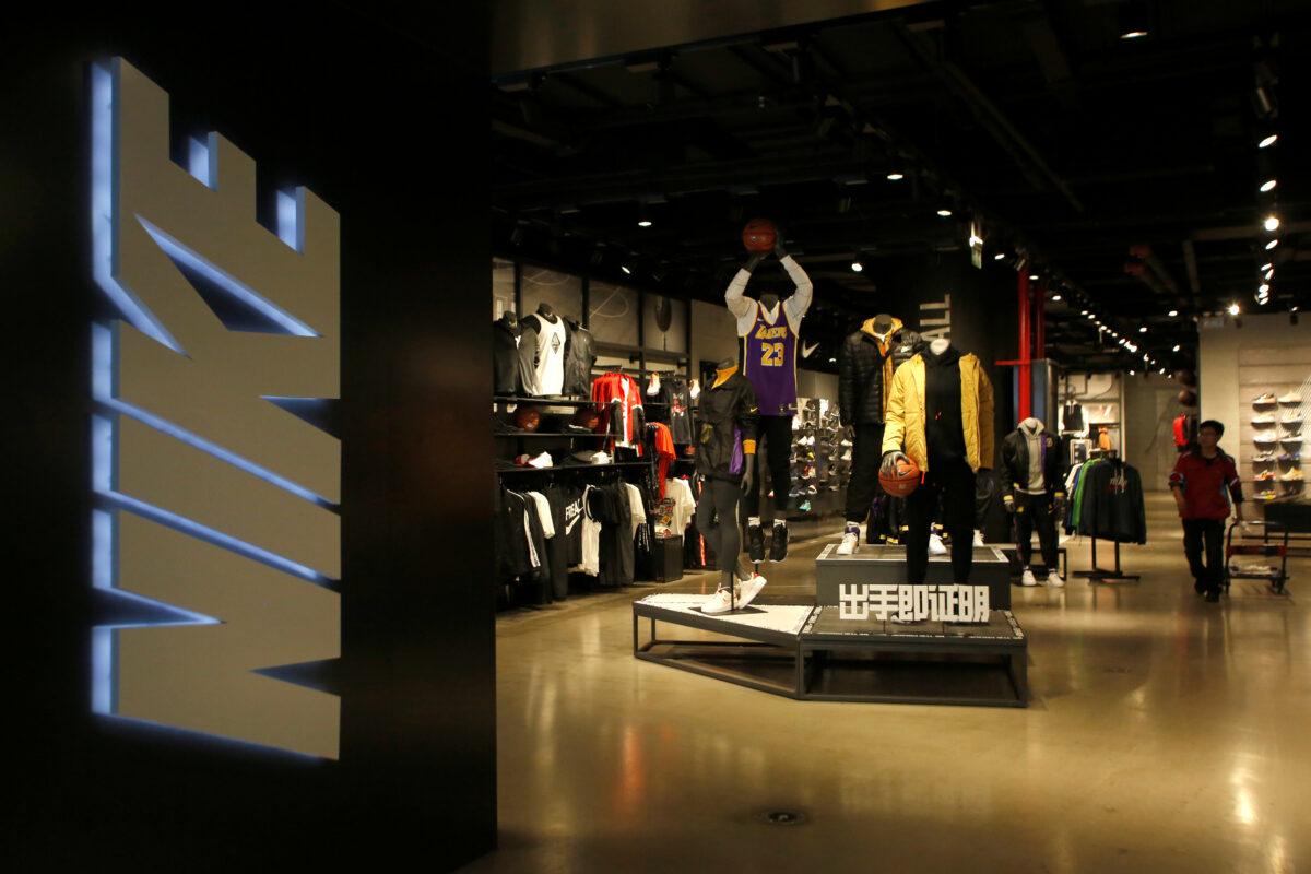A Nike store selling NBA Los Angeles Lakers sportswear is seen in Beijing, China on Oct. 10, 2019. (Tingshu Wang/Reuters)