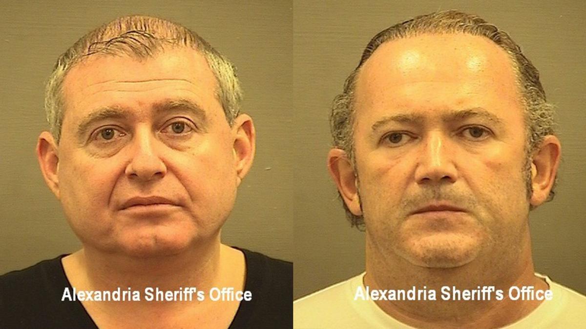 Lev Parnas (L) and Igor Fruman are seen in mugshots (Alexandria Sheriff's office)