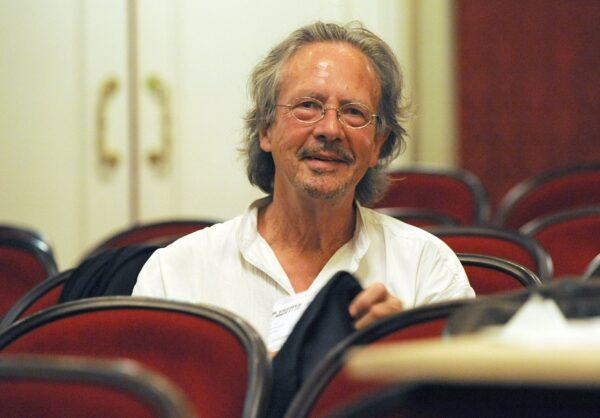 Austrian author Peter Handke attends a dress rehearsal of Samuel Beckett's and Peter Handke's drama "Krapp's Last Tape/ Until Day Do You Part or A Question of Light" on in Salzburg, Austria on Aug. 7, 2009. (Kerstin Joensson/AP Photo)