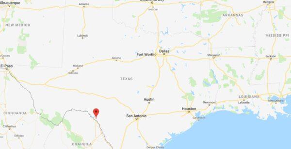 The location of Del Rio, Texas. The girl was found hundreds of miles away in Fort Worth. (Google Maps)