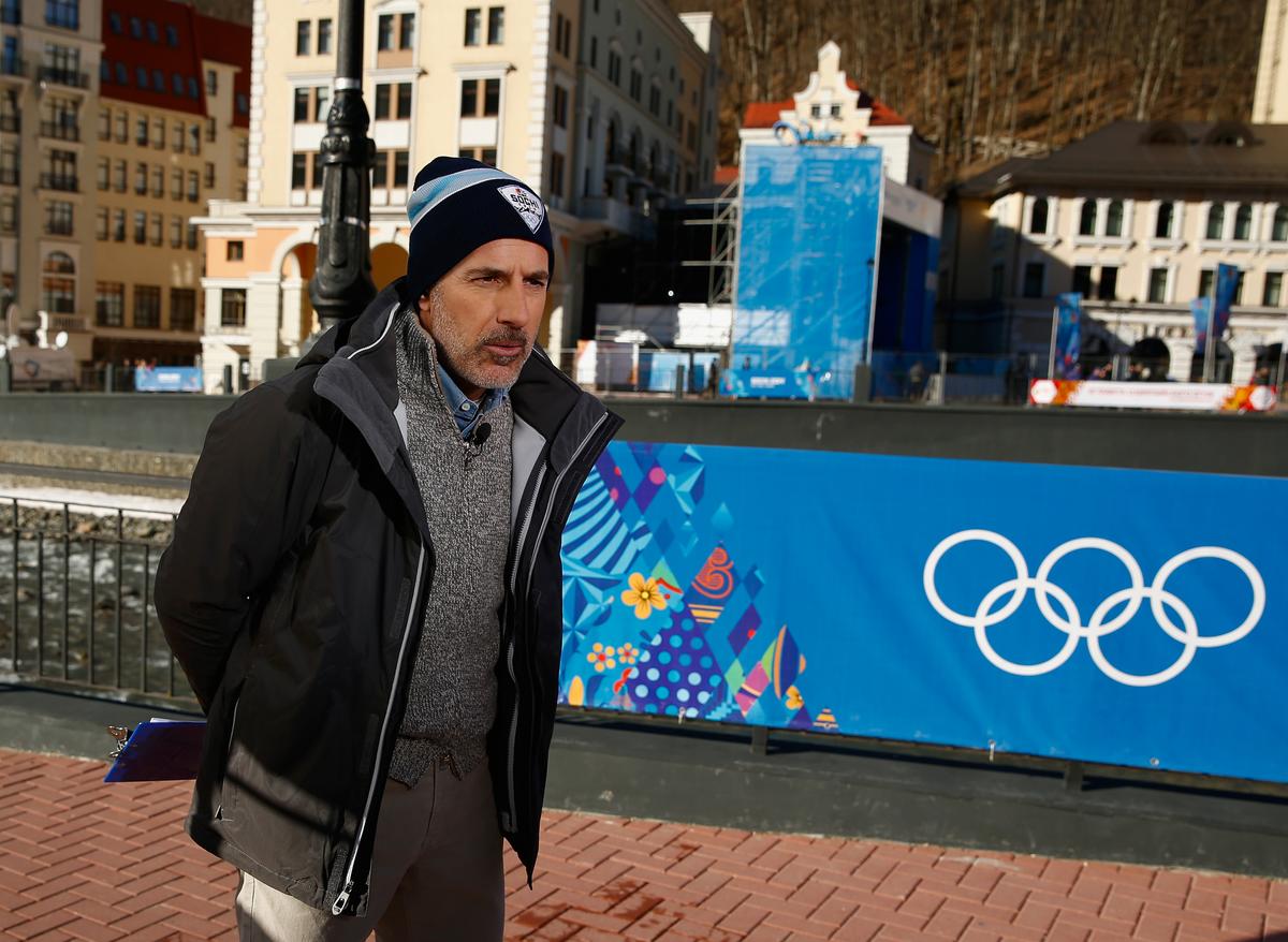 Matt Lauer reports for the NBC TODAY Show in the Rosa Khutor Mountain Village in Sochi, Russia, ahead of the Sochi 2014 Winter Olympics. (Photo by Scott Halleran/Getty Images)