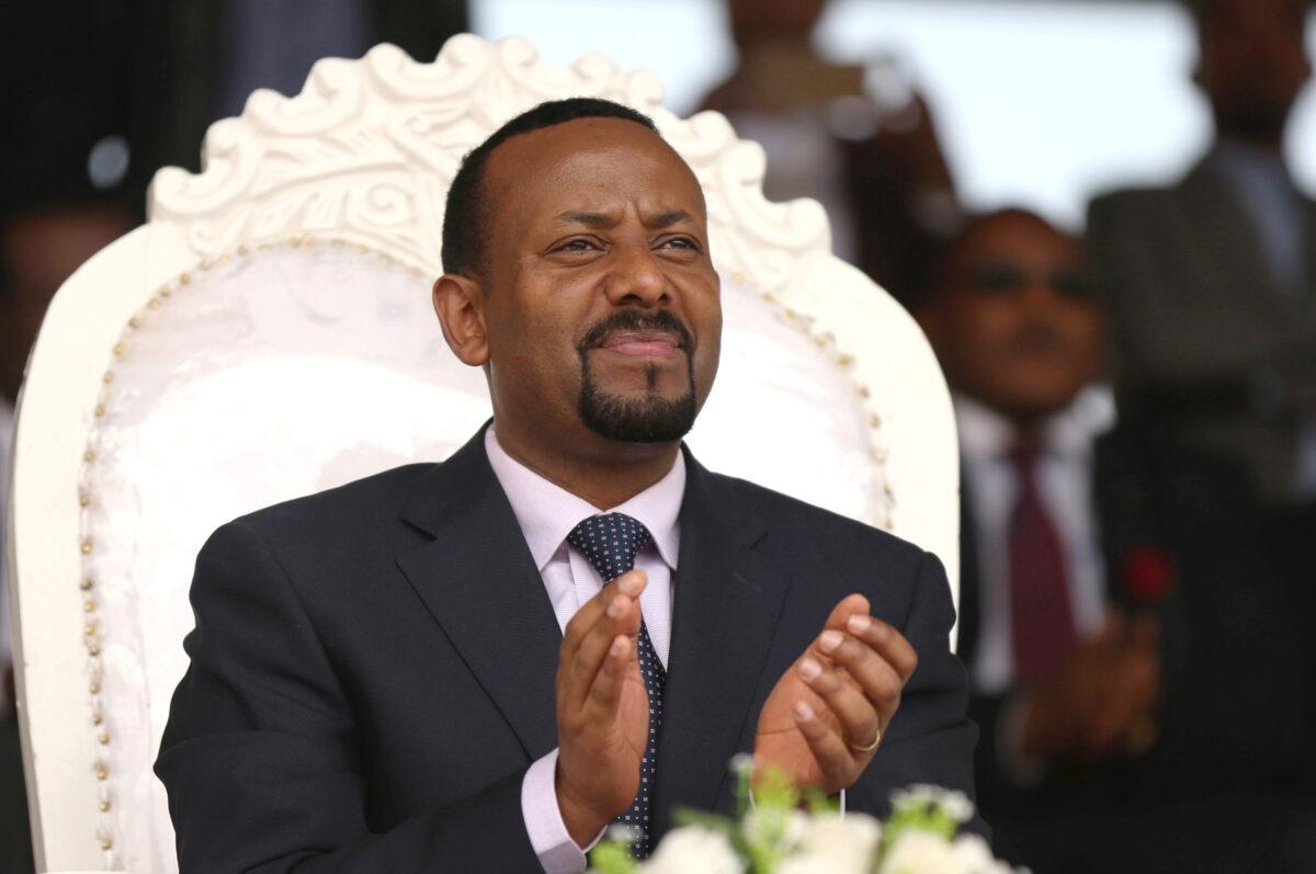 Ethiopian Prime Minister Abiy Ahmed attends a rally during his visit to Ambo in the Oromiya region, Ethiopia, on April 11, 2018. (Tiksa Negeri/Reuters)