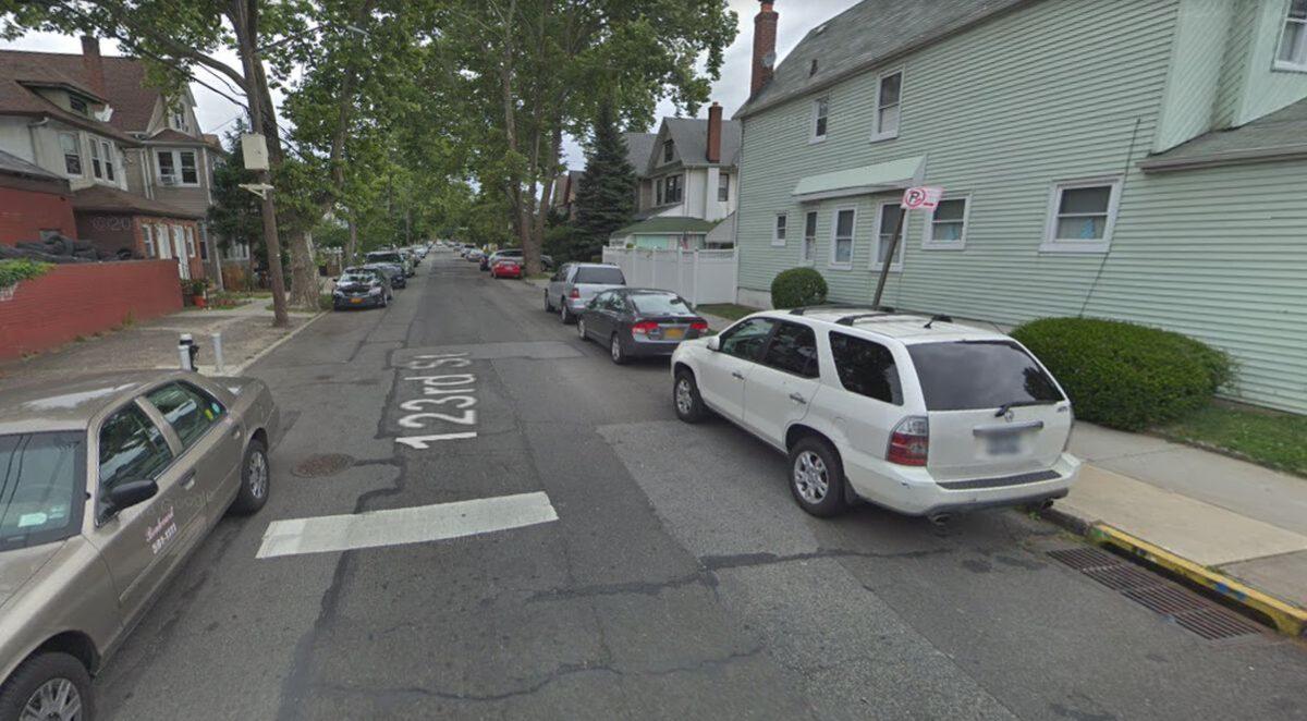 A photo shows 123rd Street near Key Gardens in Queens, New York, near where the assault took place (Google Street View)