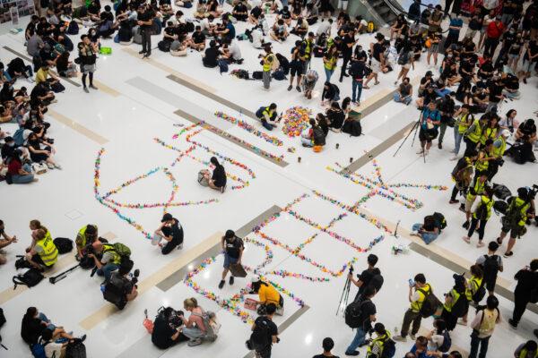 Pro-democracy protesters gather for a rally at a shopping mall in Shatin district in Hong Kong, on Oct. 12, 2019. (Billy H.C. Kwok/Getty Images)