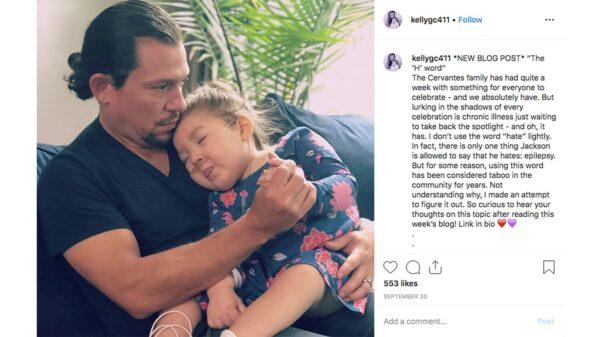 "Hamilton" star Miguel Cervantes and his wife, Kelly, have paid tribute to their 3-year-old daughter Adelaide who died over the weekend. (Kellygc411/Instagram via CNN)