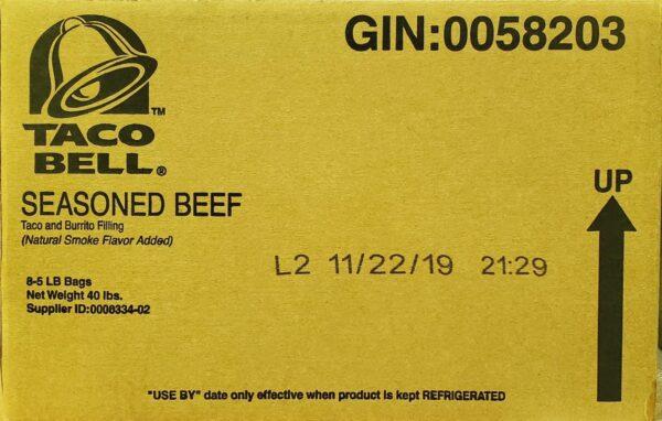 One of three Taco Bell product labels related to the recall of 2.3 million lbs. of seasoned beef. (Photo: U.S. Department of Agriculture)