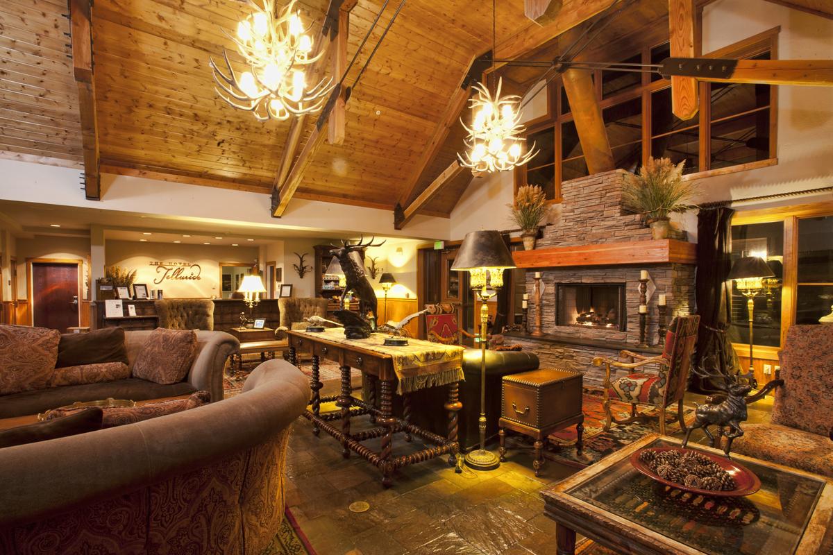 The lobby of The Hotel Telluride, where the American West meets the Alps. (The Hotel Telluride)