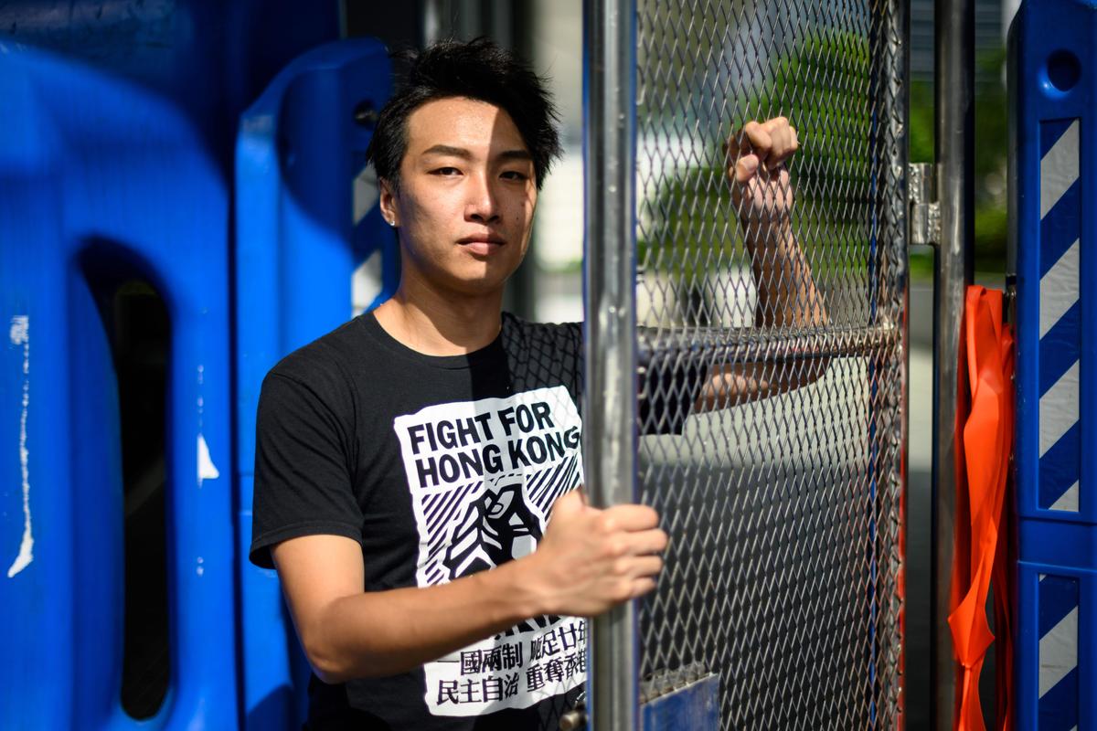 Jimmy Sham, convener of the Civil Human Rights Front (CHRF), poses during an interview with AFP in Hong Kong on Aug. 20, 2019. (Anthony Wallace/AFP/Getty Images)