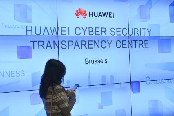 A woman is pictured at an event at Huawei Cybersecurity Center in Brussels on May 21, 2019. (Emmanuel Dunand/AFP/Getty Images)