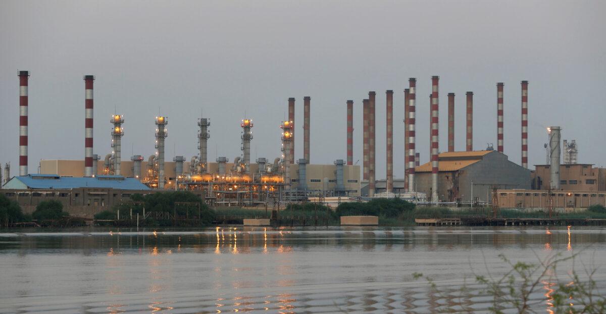 A general view of the Abadan oil refinery in southwest Iran is pictured from the Iraqi side of Shatt al-Arab in Al-Faw, south of Basra, Iraq, on Sept. 21, 2019. (Essam Al-Sudani/Reuters)