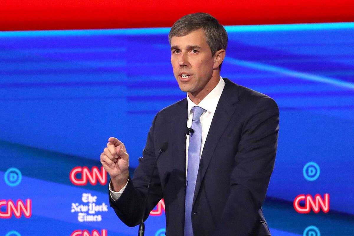 Former Texas congressman Beto O'Rourke speaks during the Democratic Presidential Debate at Otterbein University in Westerville, Ohio, on Oct. 15, 2019. (Win McNamee/Getty Images)
