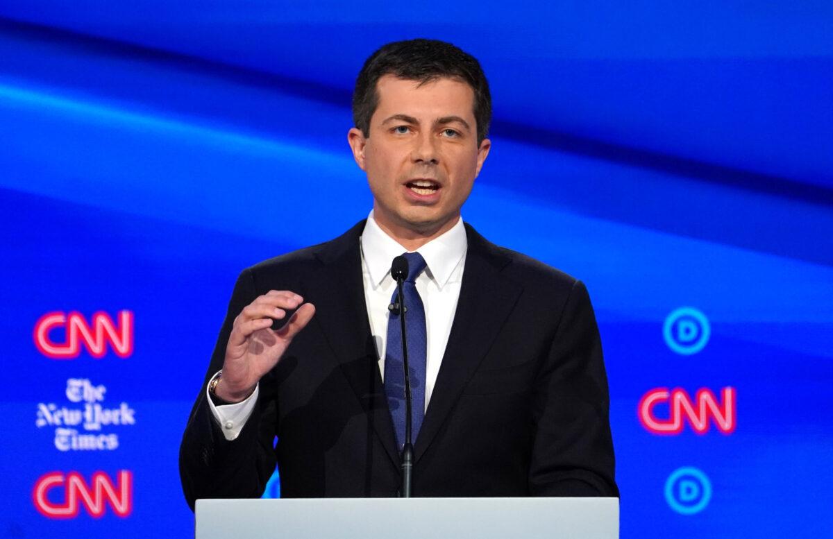 South Bend, Indiana, Mayor Pete Buttigieg speaks during the fourth Democratic 2020 debate in Westerville, Ohio, on Oct. 15, 2019. (Shannon Stapleton/Reuters)