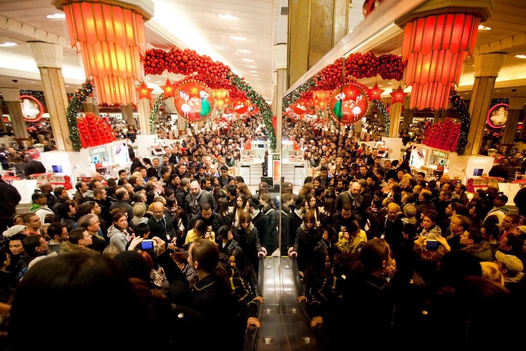 Bargain hunters shop for discounted merchandise at Macy's on 'Black Friday' on Nov. 25, 2011, in New York City. (Michael Nagle/Getty Images)