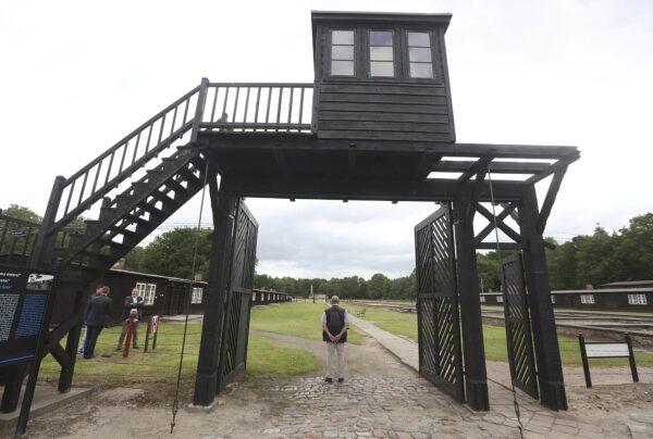 The wooden main gate leads into the former Nazi German Stutthof concentration camp in Sztutowo, Poland on July 18, 2017. (Czarek Sokolowski/AP Photo)